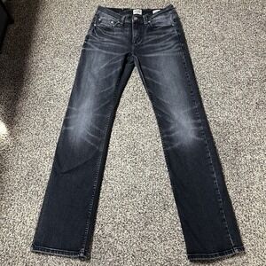 Basier Moonshine Spirit 120 Proof Slim Straight Jeans Mens 30x34 Black Wash